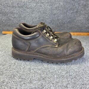American Eagle Women's 10 Vintage Y2k 90s Brown Leather Platform Chunky Jammers